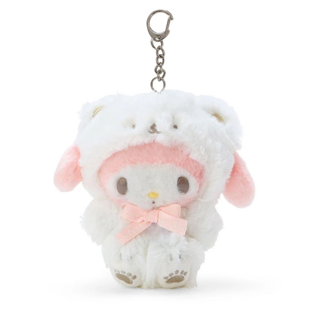 ✅Sanrio My Melody Mascot Chain ( Fluffy Snow Design )Winter Plush Doll New Japan